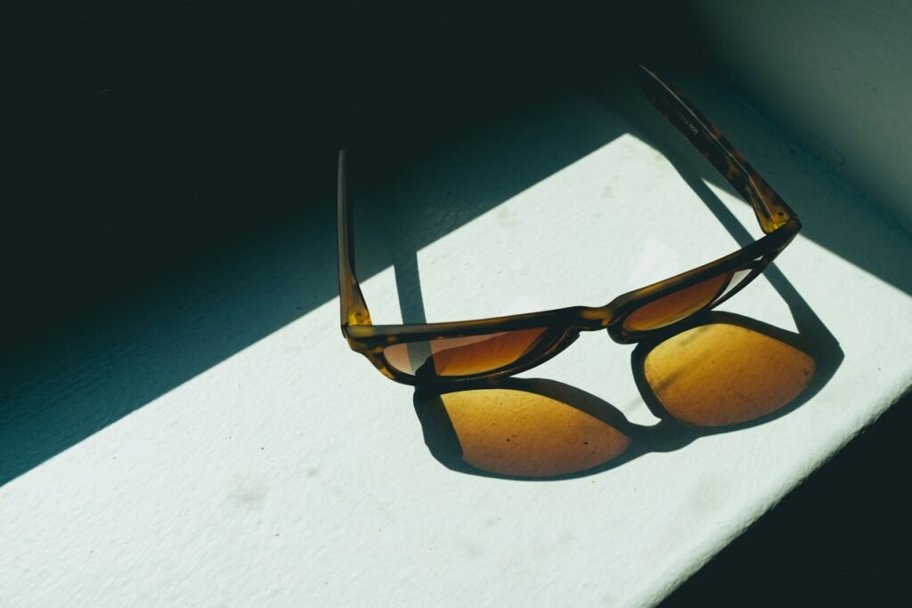 Sunglasses in hard light